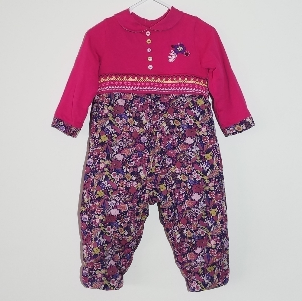 Marese Stitched Lined Floral Romper 12m